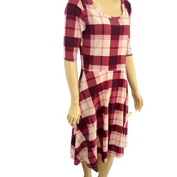 LuLaRoe Nicole Purple Plaid Dress With Pockets Size Large Cute & Sassy. - Picture 8 of 13